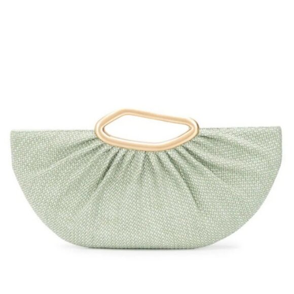 💕CULT GAIA💕 Jada Top Handle Clutch Bag Raffia ~ Mint Green NWT - Picture 6 of 16